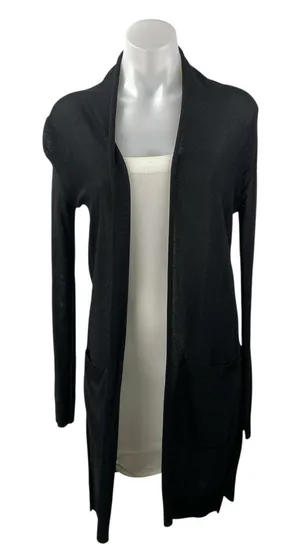 Aritzia Wilfred Black Open Front Long Sleeve Long Cardigan Sweater Top Size XXS thumbnail 1