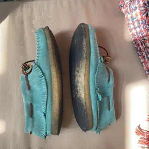 Eastland Casio Fringe Moccasin‎ Booties Blue 7.5 thumbnail 3