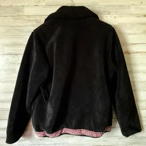 NWT Wrangler Black Sherpa Embroidered Zip Jacket Large thumbnail 2