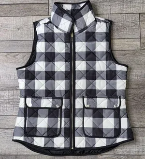 Aspen Quilted Puffer Checkered Vest Black Size L thumbnail 1