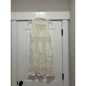 Anthropologie Maeve 4 Ivory Eyelet Fit Flare Dress Button Casual Beach Preppy thumbnail 5