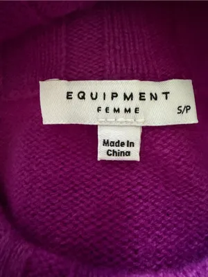 Equipment 100% Cashmere Mock Neck Sweater Pink Size Small Luxury Colorful Cutout thumbnail 4