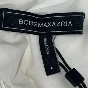 BCBGMAXAZRIA Women's Ruffle Short Sleeve Maxi Dress V Neck‎ White Large Cotton thumbnail 8