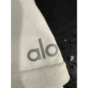 Alo Yoga Womens Asymmetrical Double Strap V-Neck Cropped Tank Top Bone White M thumbnail 5