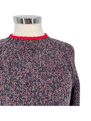 Rag & Bone Ilana Marled Sweater Navy Blue Multicolor Crewneck Size Small thumbnail 3
