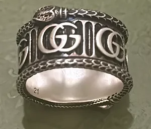 Silver Marmont Snake Ring with Double G AG925 thumbnail 2