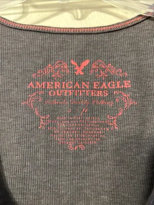 American Eagle Ribbed Tank Tops - Gray & Black thumbnail 2