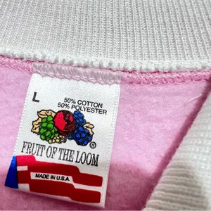 Vintage Fruit of the loom sweatshirt collared pink with dog and cat : Box R: thumbnail 6