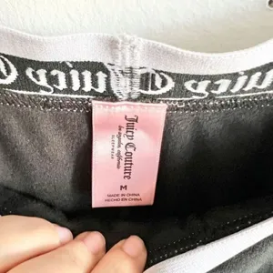 Juicy Couture Black Velour Sweatpants Y2K Track Pants Logo Lounge‎ Medium thumbnail 5