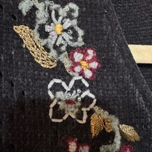 Vintage Koret Sweater Vest Floral‎ Embroidery Button Front Sz S thumbnail 8