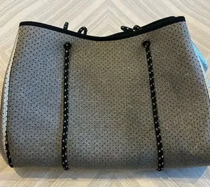 Ah-Dorned Women’s Silver/Heather Grey Neoprene Tote Bag with Small Zip Bag thumbnail 1
