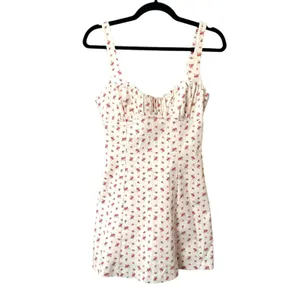 ZARA Floral Sweetheart Mini Dress White‎ Small thumbnail 2