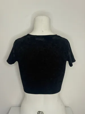 NINTH HALL Black Acid Wash Baby Tee thumbnail 3