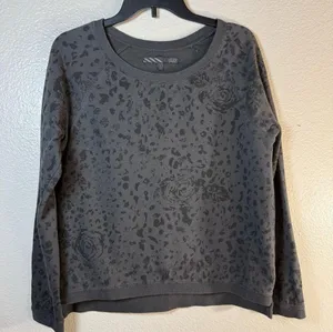 Vans Gray Leopard Print Sweatshirt SZ:L thumbnail 1
