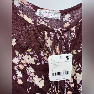 NWT FREE PEOPLE x INTIMATELY FP Take It Away Bodysuit Chocolate Merlot‎ - XL thumbnail 3
