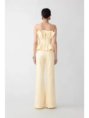 Sau Lee Nicola Crepe Pants Butteryellow Womens Size 0 thumbnail 2