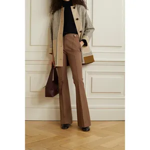 NWT Veronica Beard Elsbury in Cocoa Pintuck Stretch Flare Pants 14 $398 thumbnail 7