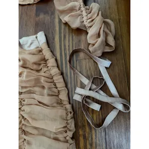 Rehab Women Champagne Ruched 2 Piece Set Crop Top Midi Skirt Size L‎ thumbnail 3