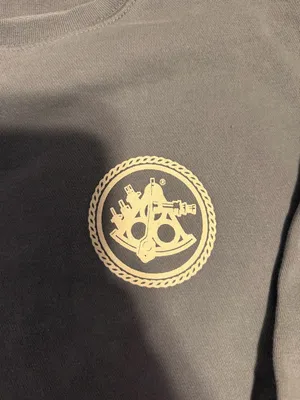 Women's Crewneck Sweatshirt in Taupe with Chest Emblem thumbnail 2