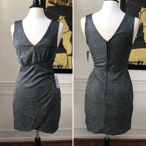 Max & Ash Dress Black Silver Glitter NWT M L thumbnail 2
