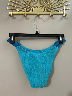 Tilly's Turquoise Ribbed Hibiscus Bikini Two-Piece thumbnail 6