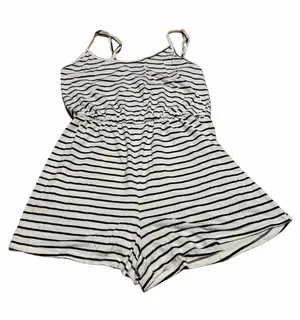 SHEIN Women’s Black & White Striped Romper thumbnail 1