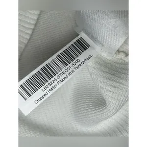 Quince White Cropped Halter Ribbed Knit Sleeveless Tank Top Women’s Size Large thumbnail 11