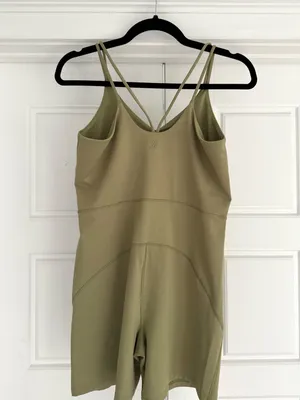 All in Motion Short Sculpt Bodysuit, Sage Green - Large thumbnail 3