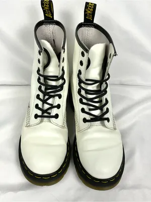Dr. Martens 1460 8-Eye White Smooth Leather Lace Up Boot Combat Women’s Size 7 thumbnail 8