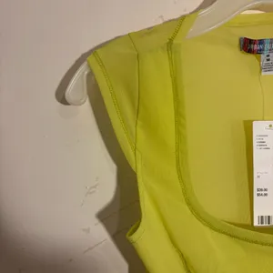NWT Zara Sheer Mesh Neon Yellow Crop Top thumbnail 6