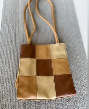 Vintage 90’s Y2K Tan Brown Patchwork Rectangular Shoulder Bag thumbnail 3