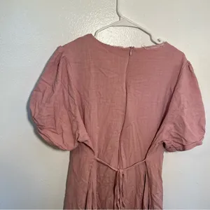 Evelett‎ J Style Women's Midi Fit & Flare Dress Short Sleeve Light Pink Crewneck thumbnail 6