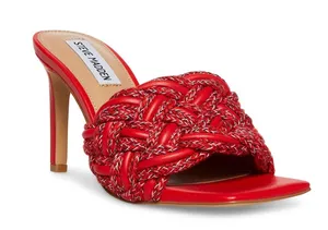 Steve Madden Red Seraphine Square Toe Sandal Heels thumbnail 1