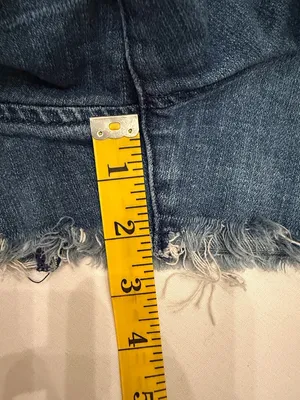 aerie Denim Frayed Drawstring Shorts • Blue • Size Medium EUC thumbnail 10