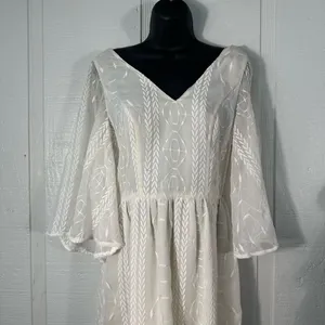 Sugar+Lips Off White Boho Lace Overlay Dress No Size EUC thumbnail 3