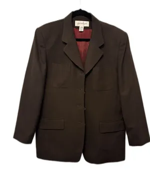 Jones New York Brown Single Breasted Blazer 14 Workwear Office Business Vintage thumbnail 1