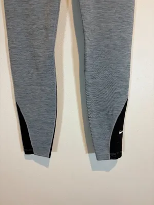 Nike One 7/8 Training Tights Leggings Gray Black Mesh thumbnail 7