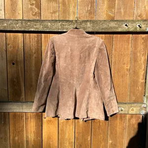 Vintage AMI Tan Suede Blazer Jacket size 16‎ fall winter aesthetic hipster warm thumbnail 10