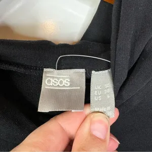 Asos Black Sweatshirt Tunic Dress Size‎ 6 thumbnail 3