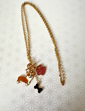 Corgi Necklace (937) Gold thumbnail 3
