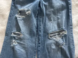 American Eagle Stretch Ripped Wide Leg Jeans thumbnail 5