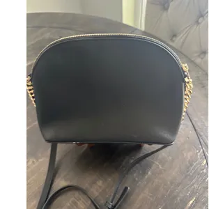 Michael Kors Cindy Dome Crossbody Bag Black Saffiano Leather Gold Tone Hardware thumbnail 3