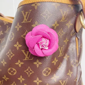 Camellia Flower Vegan Leather Magnetic Bag Charm thumbnail 3
