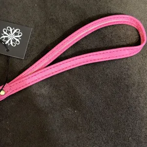 New Sabrina Wristlet Wallet Hot Pink Gold Medallion Zip Clutch Wrist Strap thumbnail 7