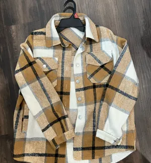 Amazon Women's Plaid Button Down Shirt - Tan and Black thumbnail 1