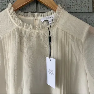 NWT Reiss Esme Shift Mini Dress Long Sleeve Ivory Size 2 Relaxed Fit Victorian thumbnail 11