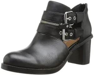 Dolce Vita Buckle Black Leather Biker Bootie Size 8 A22‎ thumbnail 1