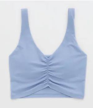 Offline by Aerie Real Me Low Key Ruched Longline Sports Bra thumbnail 1