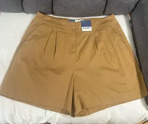 Old Navy Women's Tan Pleated High-Waist Bermuda Shorts thumbnail 1