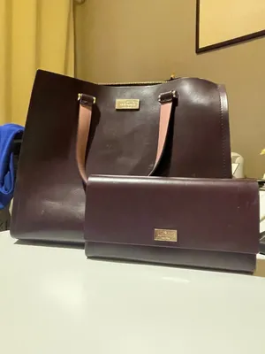 Kate Spade New York Two-Tone Burgundy and Pink Leather Satchel and Wallet Set thumbnail 8